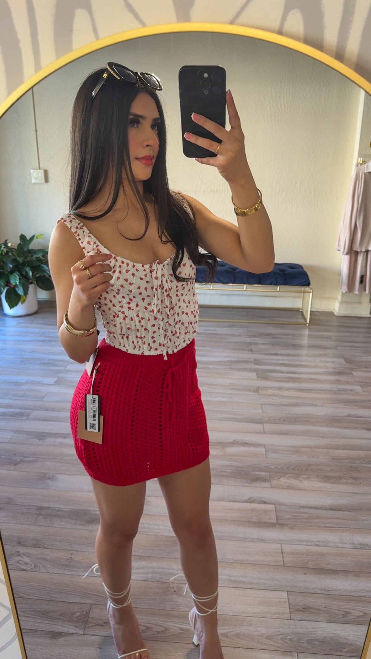 Apple Print Summer Crop Top
