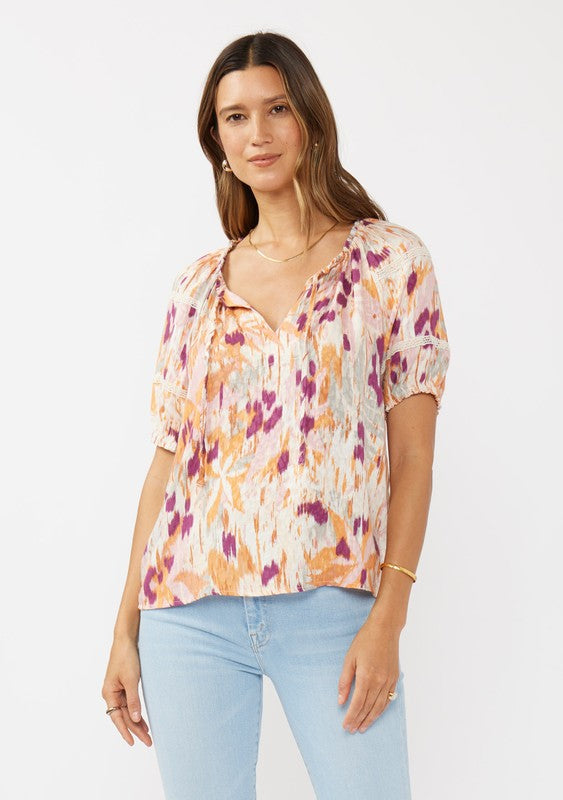 Short Puff Sleeve Blouse
