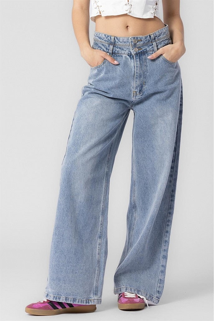 Straight Double Waist Denim