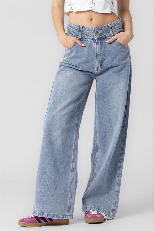 Straight Double Waist Denim