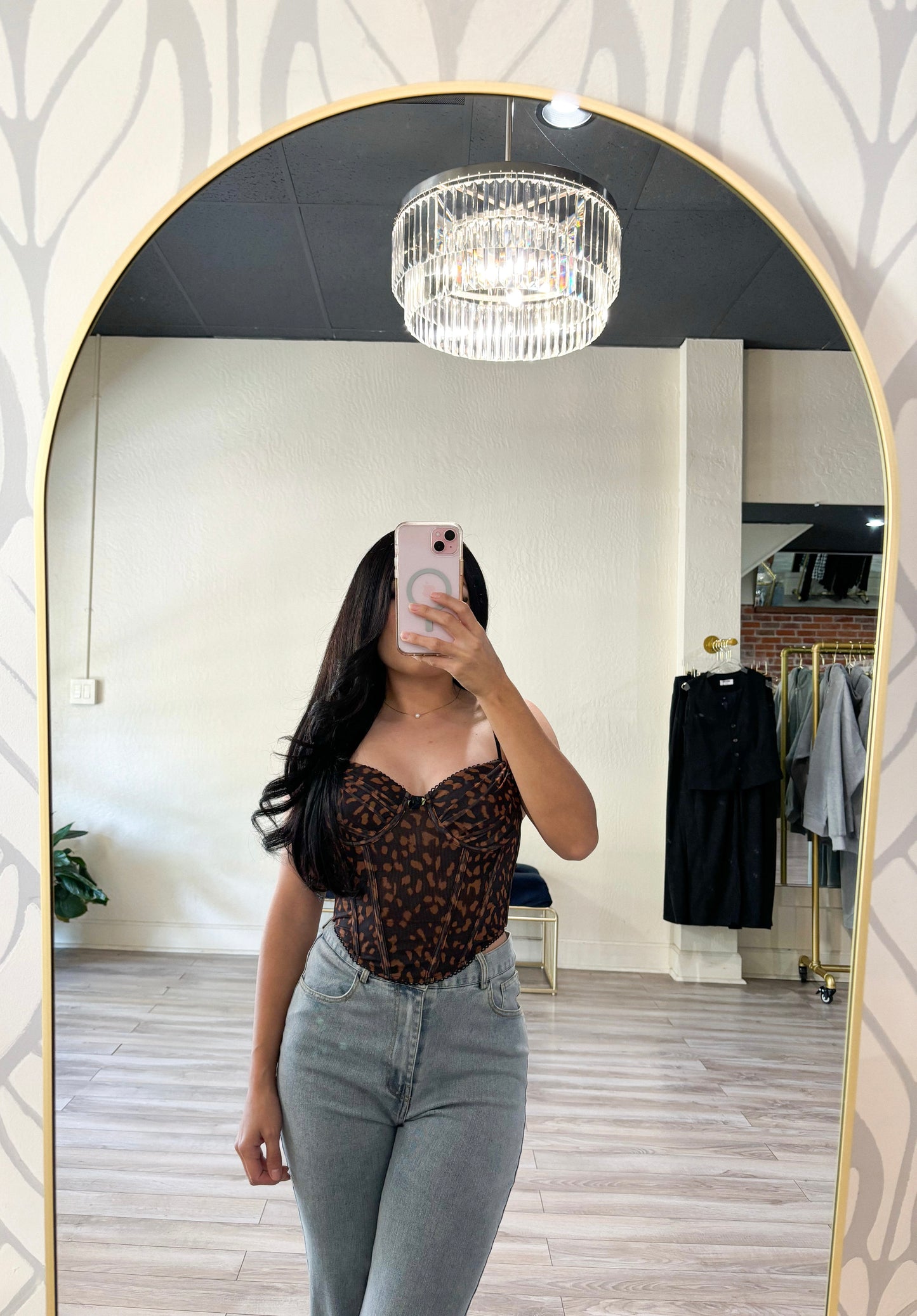 Leopard Print Bustier Top