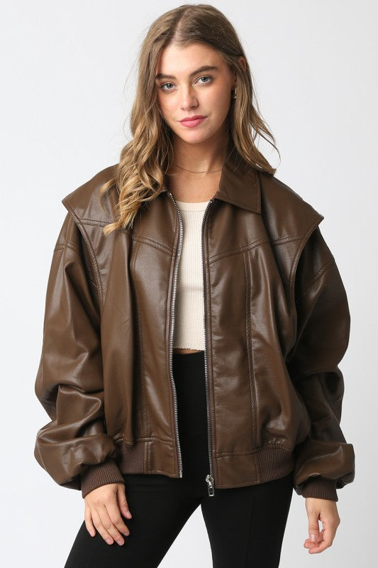 Vegan leather jacket